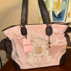 Juicy Couture Pink and Dark Brown Tote